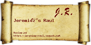 Jeremiás Raul névjegykártya